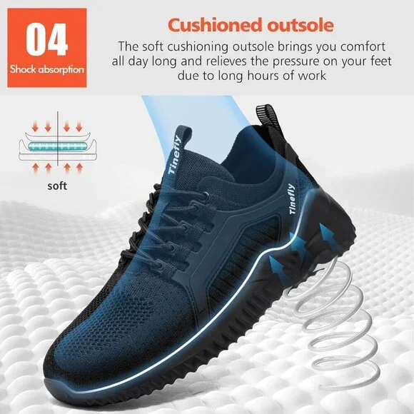 Women Steel Toe Shoes Work Sneakers Lightweight Safety Slip Resistance